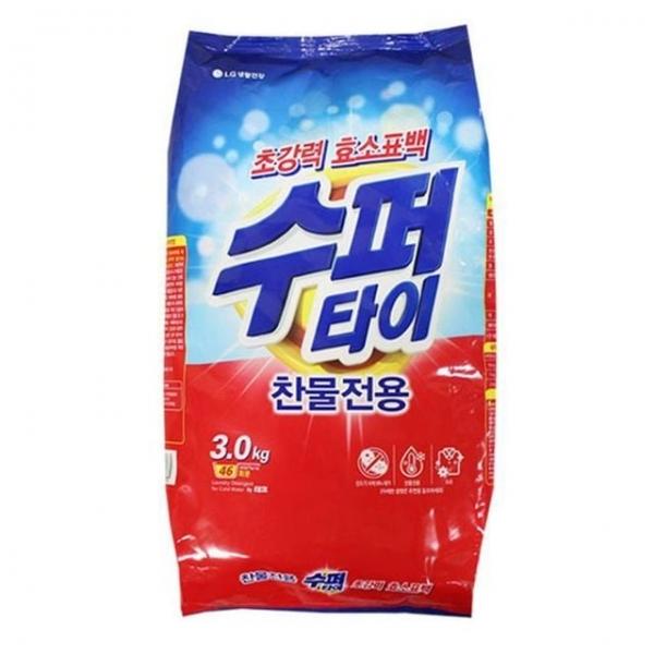 3.0kg 수퍼타이 세탁기 찬물 세제 가루 세탁 빨래
