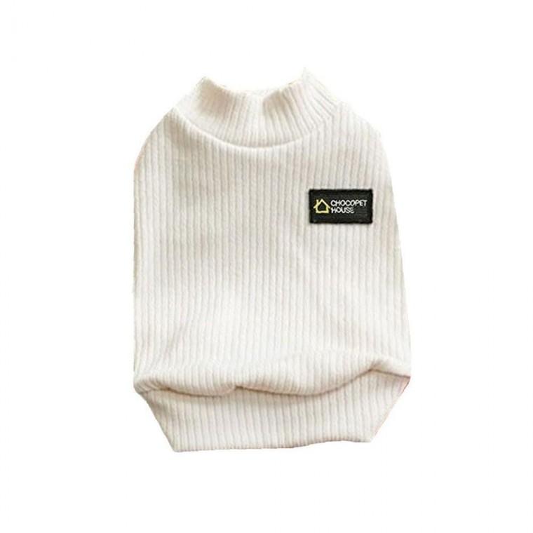 강아지 데일리 아이보리 간절기 니트 티셔츠 M 애견 옷 의류