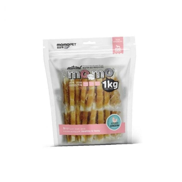 모모 기호성좋은 치킨 연어포 1kg 강아지 사사미 대용량 간식