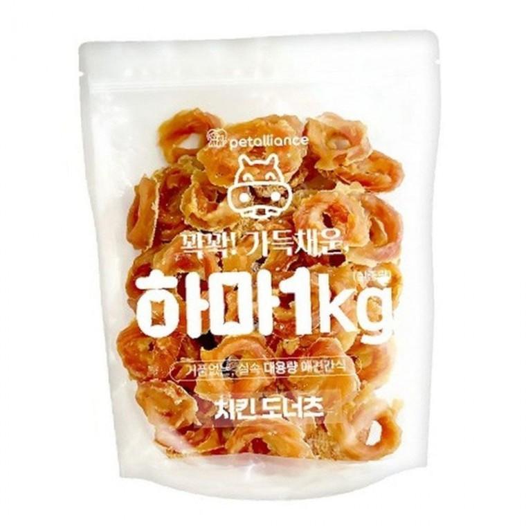 하마 씹기좋은 치킨 도너츠 1kg 강아지 실속 대용량 간식