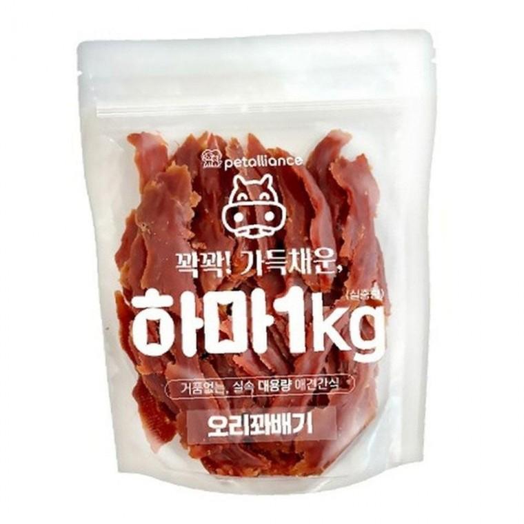 하마 기호성좋은 오리 꽈배기 1kg 강아지 실속 대용량 간식