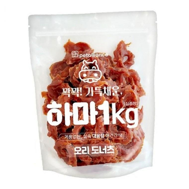 하마 든든한 오리 도너츠 1kg 강아지 실속 대용량 간식