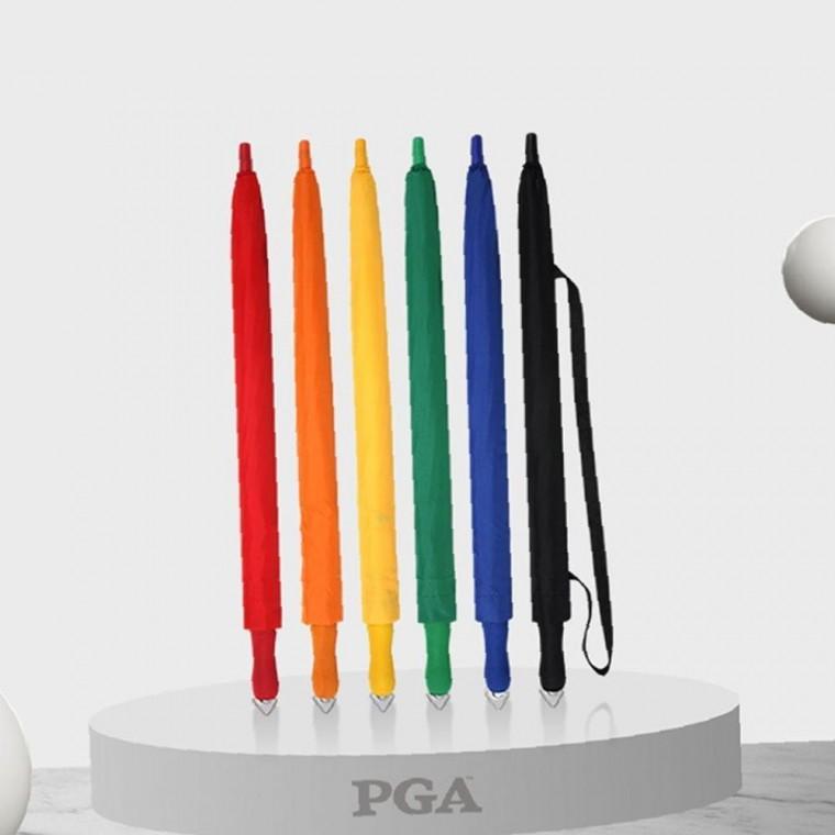 PGA 60X14K 안정감있는 컬러 단색 멜빵 폰지 장우산 대형 우산