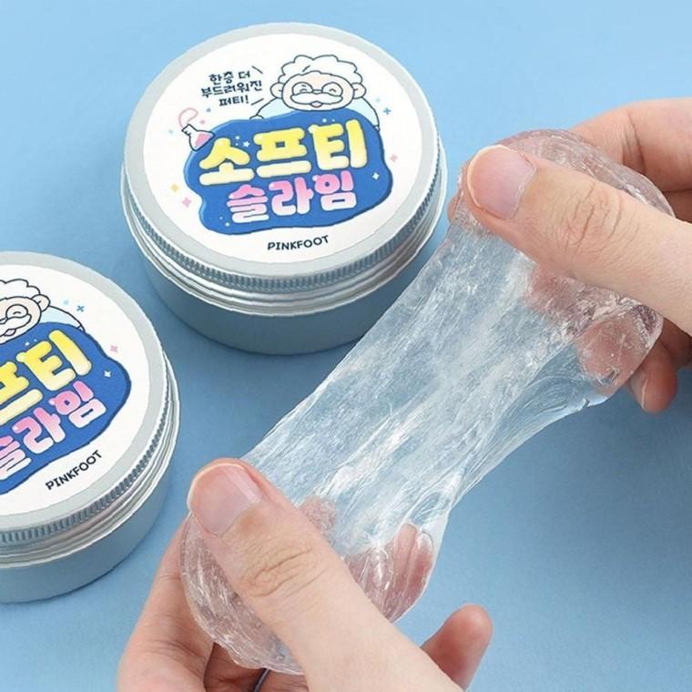 투명 놀이용 소프트 퍼티 슬라임 4개 스트레스 해소 촉감놀이