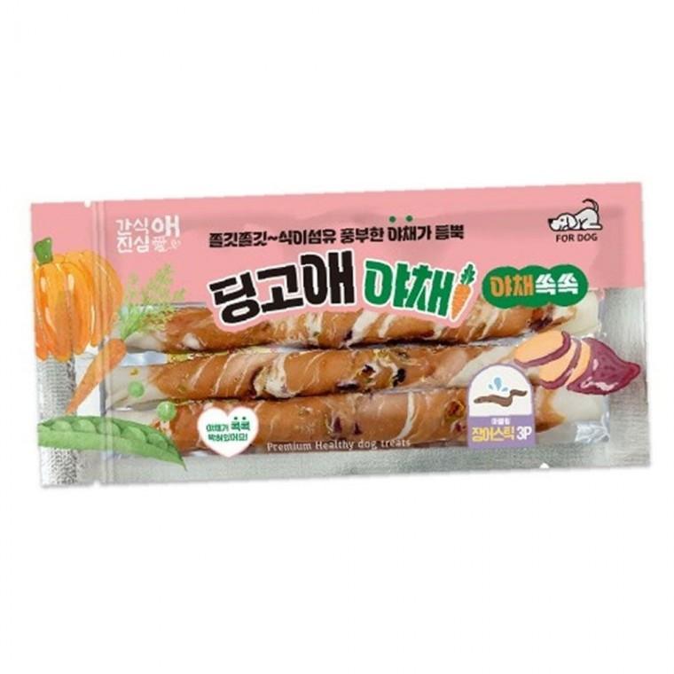 쫄깃쫄깃 씹기좋은 애견 딩고애 야채 마블링 장어 스틱 M 3p