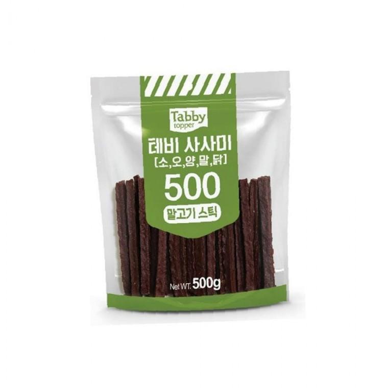 테비 든든한 사사미 말고기 스틱 500g 강아지 간식 수제간식