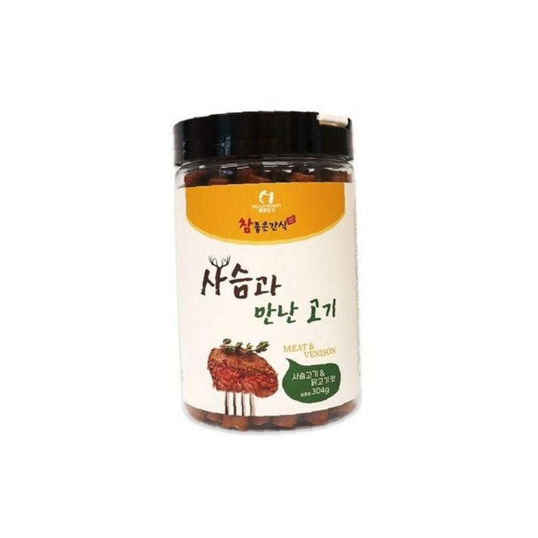사슴과 부드러운 만난 고기 사슴고기 닭고기맛 304g 1P 강아지 간식