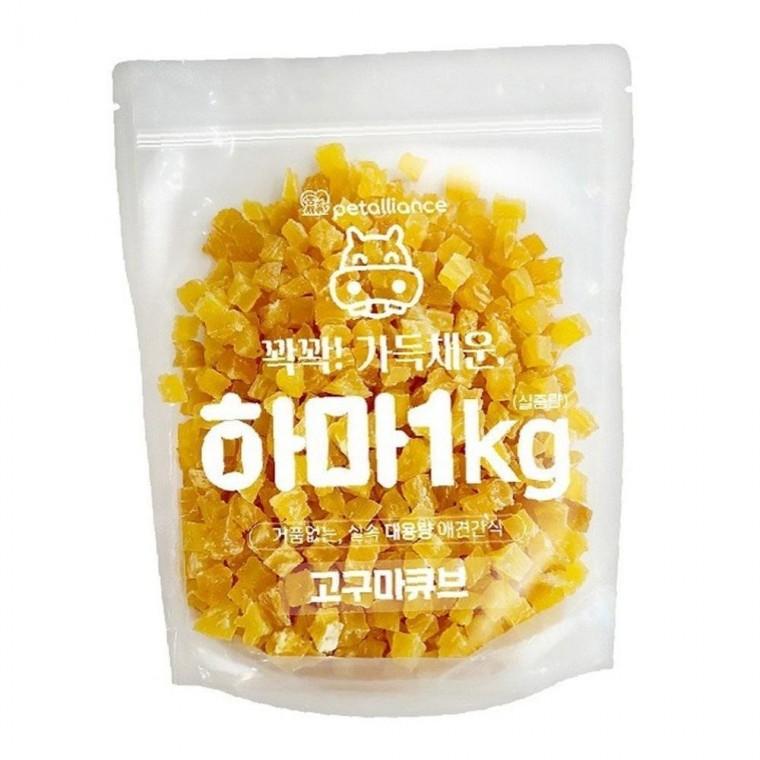 하마 한입형 고구마 큐브 1kg 강아지 실속 대용량 간식
