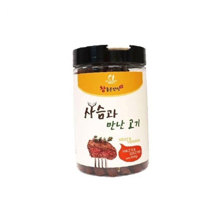 사슴과 맛있는 만난 고기 사슴고기 오리고기맛 304g 1P 강아지 간식