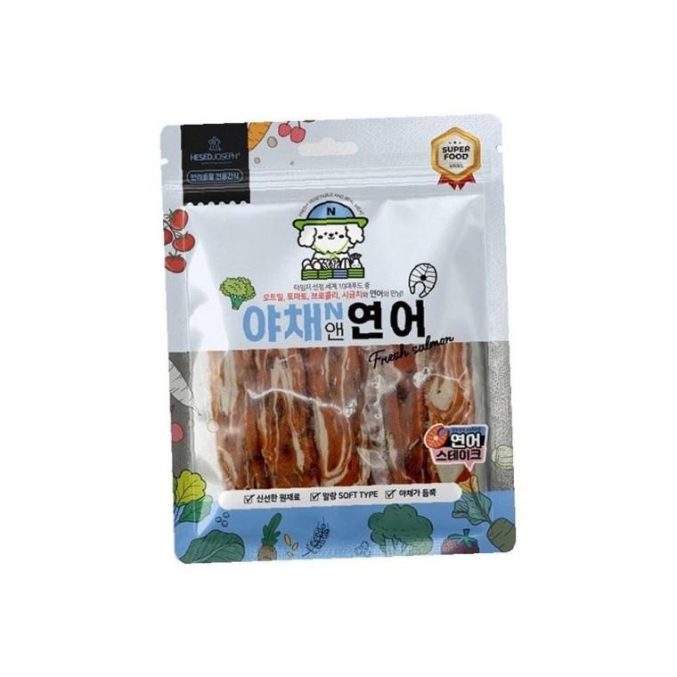 야채앤 부드러운 연어 스테이크 160g 1P 어린 강아지 노령견 간식