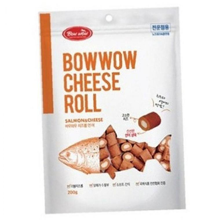 바우와우 맛있는 치즈롤 연어 200g 강아지 한입 간식