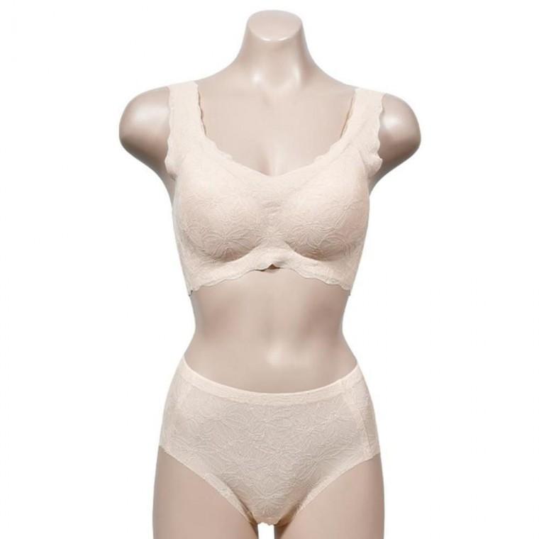 여성 깔끔한 노와이어 브라팬티 세트 런닝타입 무자국 등살보정 속옷