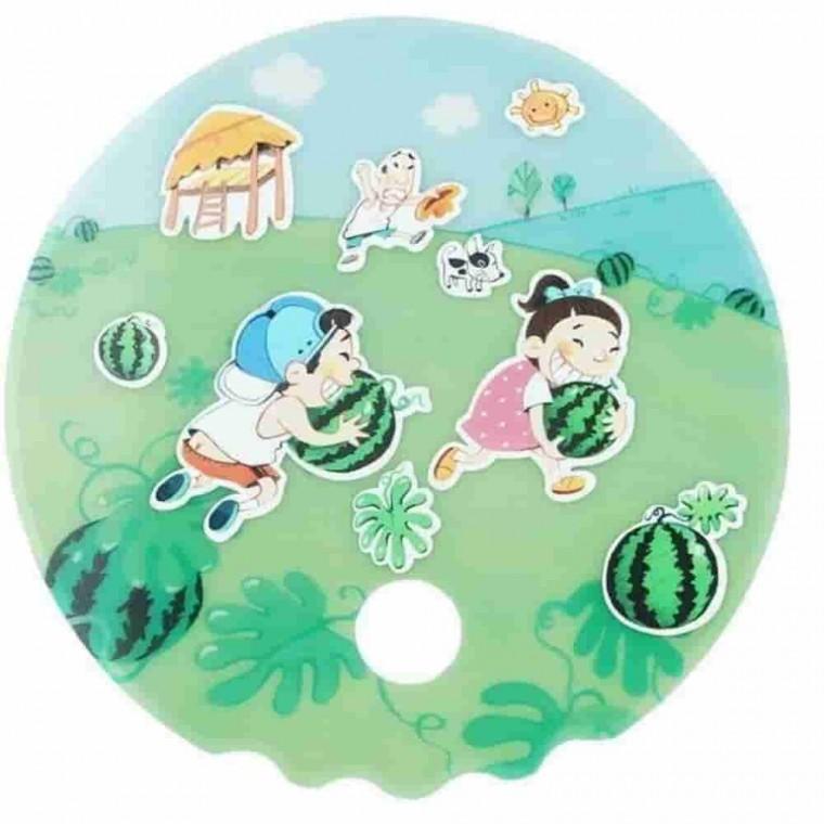 반투명수박부채만들기 10개 1세트 부채DIY 원형부채 부채키트
