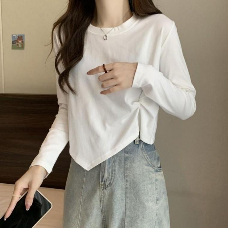 꼬임 언발란스 롱슬리브티 UC0215 라운드 흰색 U넥 긴팔티숙 나시 슬림핏 사이즈 레터링 티숙 반팔티숙 XL