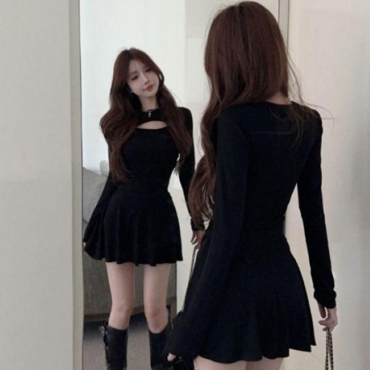 포인트 컷아웃 플레어 투피스 FSFD 0023 라인댄스복 미니 밸리댄스복 미니스커트 댄스치마 스커트 미니스커