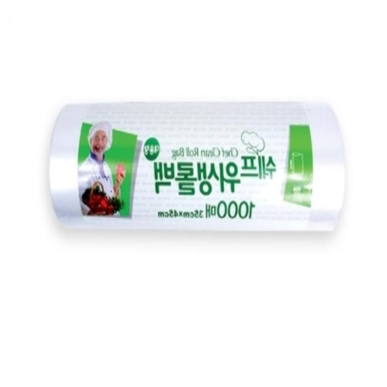 대용량 위생롤백 1000매 대형 35x45cm 2개 일회용봉투 식품용비닐 비닐롤백