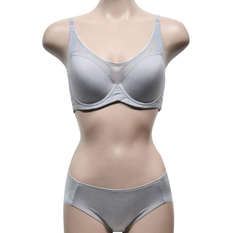 파스텔의은은한 컬러 깔끔한 D컵 풀컵브라 팬티 세트