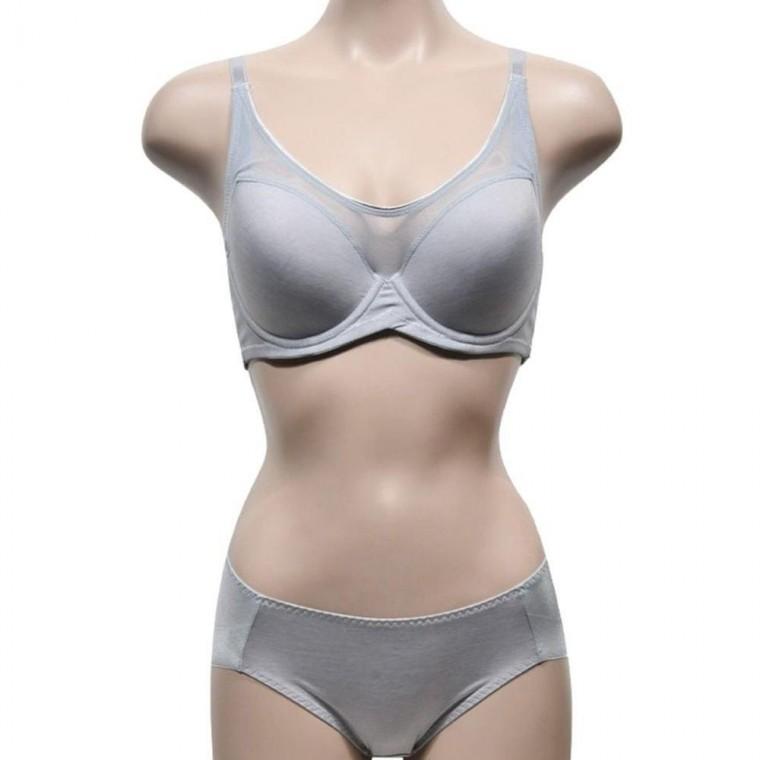 파스텔의은은한 컬러 쾌적한 E컵 풀컵브라 팬티 세트