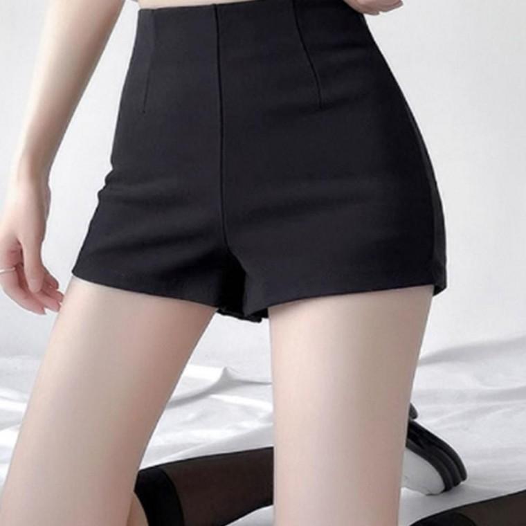 여성 탄탄한 산뜻한 뒷지퍼 숏팬츠 일반 1P 간절기 하이웨스트 짧은 바지