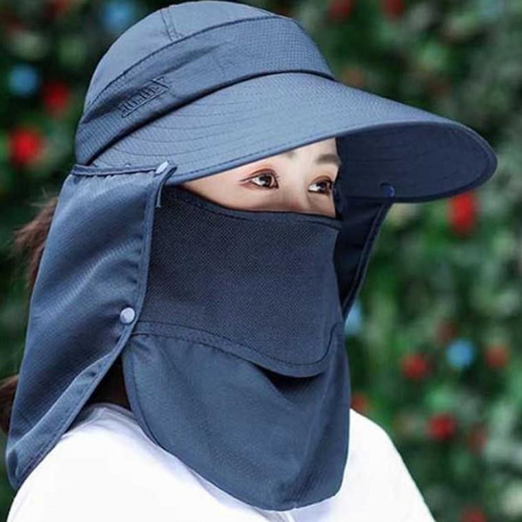 치마 썬캡 정돈된 과수원 햇빛 가리개 모자 마스크형