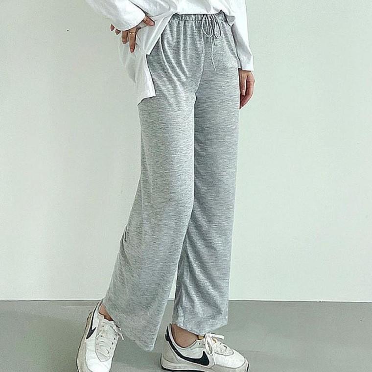 우먼즈 허리밴드 깔끔무드 일자 팬츠 데일리 편한 바지