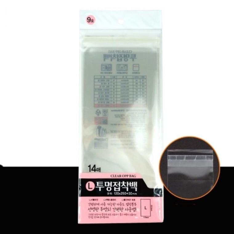 투명접착백 120x250mm 42매 OPP접착비닐 OPP포장비닐
