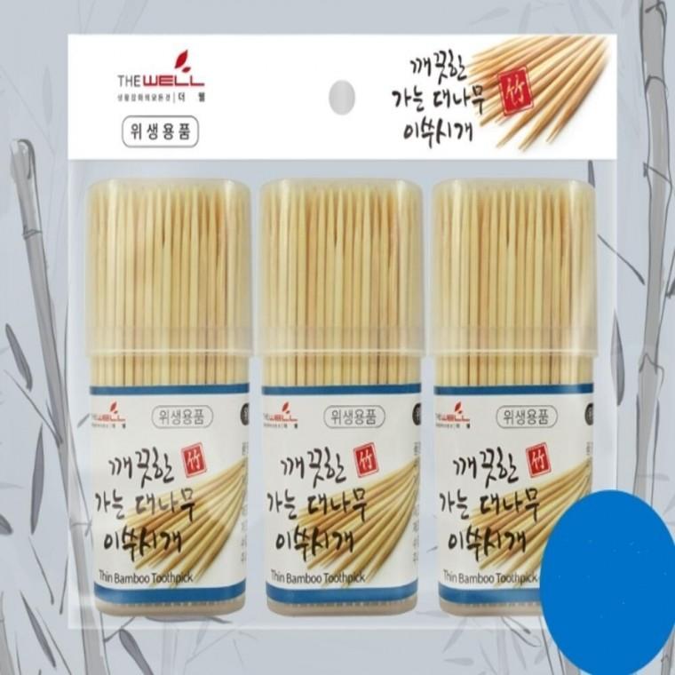 대나무이쑤시개 320개입 3P 일회용치실 얇은이쑤시개