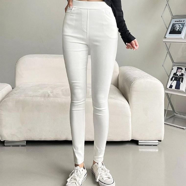 우먼즈 탄력감 감각적인 밴딩 스키니 팬츠 데일리 바지