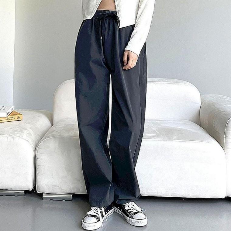 우먼즈 옆라인 깔끔핏 배색 조거팬츠 허리밴드 데일리 바지