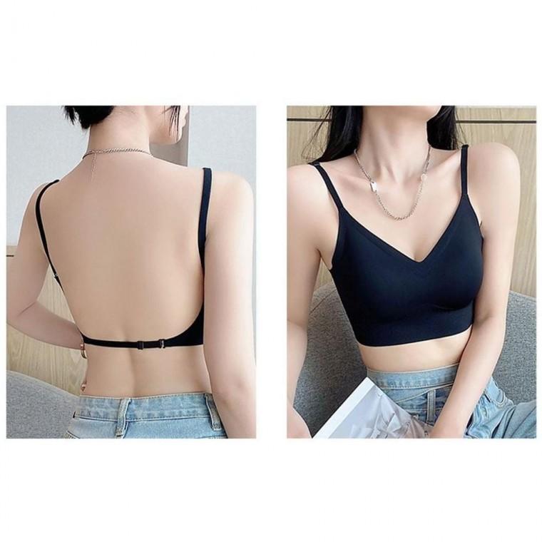 로우컷 백리스 자연스러운 브라 무봉제 심리스 U자형 브래지어