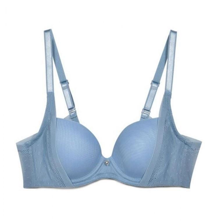 큐빅 포인트 소프트 와이어 3/4컵 몰드 브라 B컵 여성 감각적인 속옷
