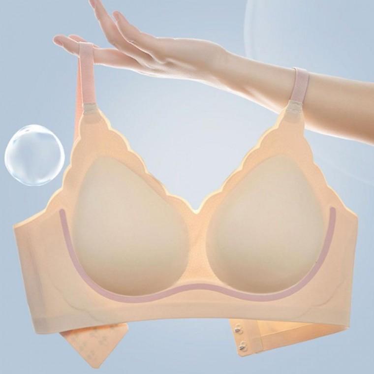 배색 햄라인 핏감좋은 노와이어 브라 심리스 3단버클 브래지어