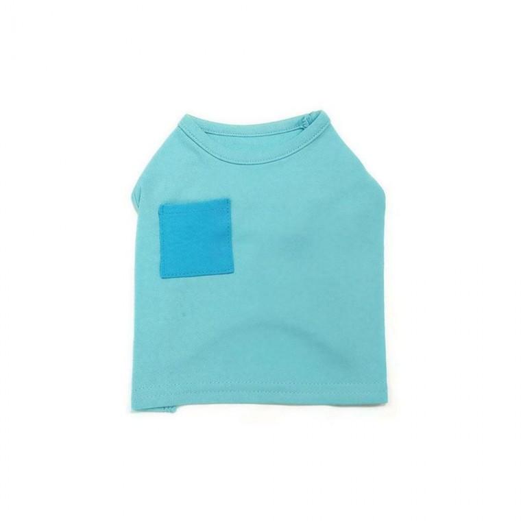 강아지 하늘 사각 포켓 티셔츠 XL 애견 데일리 옷 의류