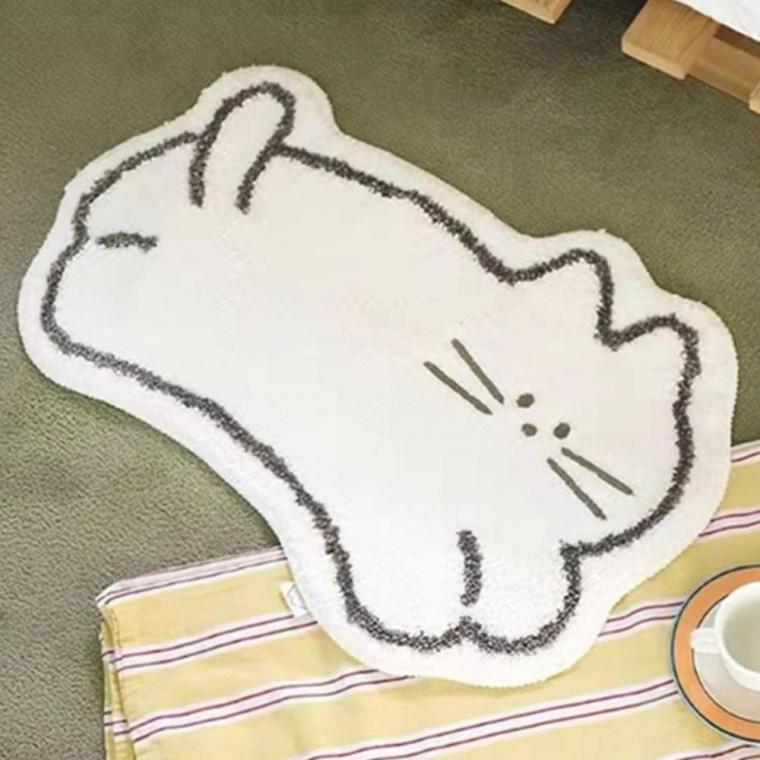 귀여운 고양이 따뜻한 러그 50x80cm 1P 쿠션감있는 쿠션감 발매트 싱크대 침대
