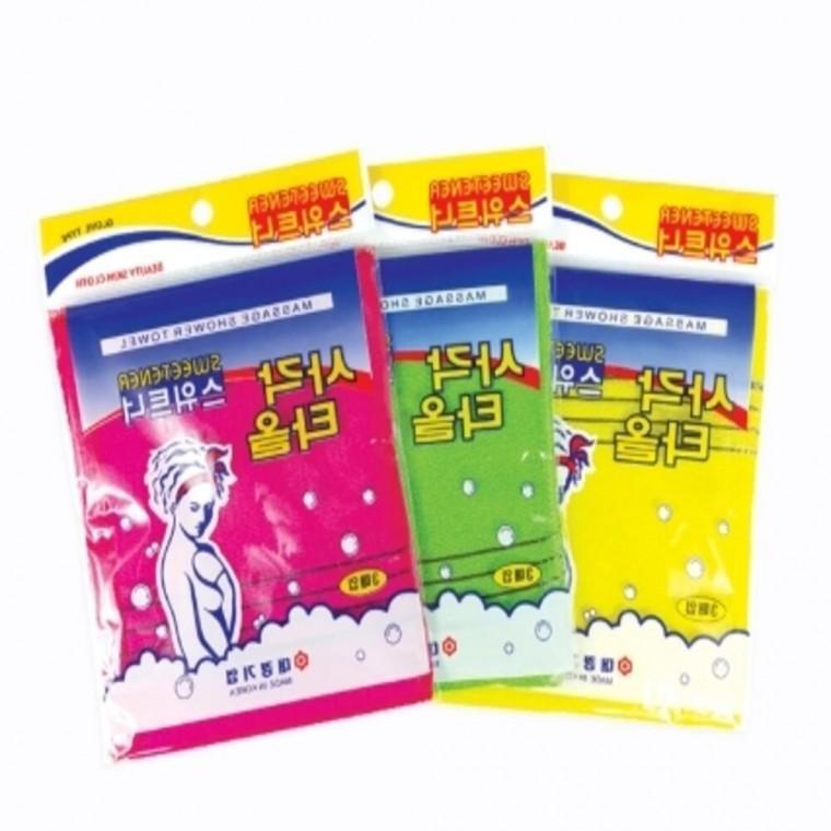 때타올 3개입 10개 랜덤컬러 각질제거타월 바디브러시 등밀이타올