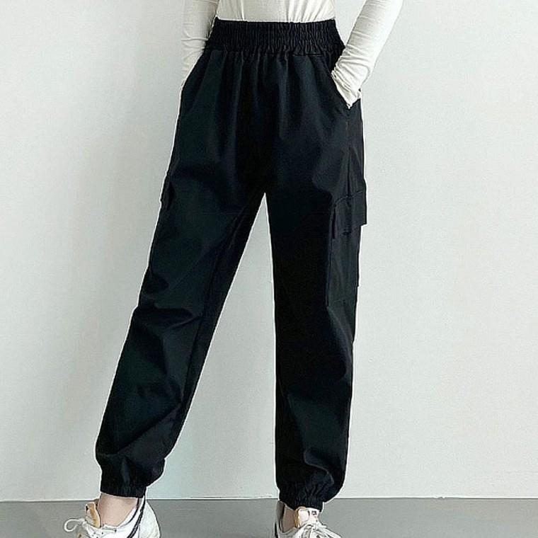 우먼즈 바스락 소장좋은 카고 조거 허리밴드 팬츠 데일리 바지