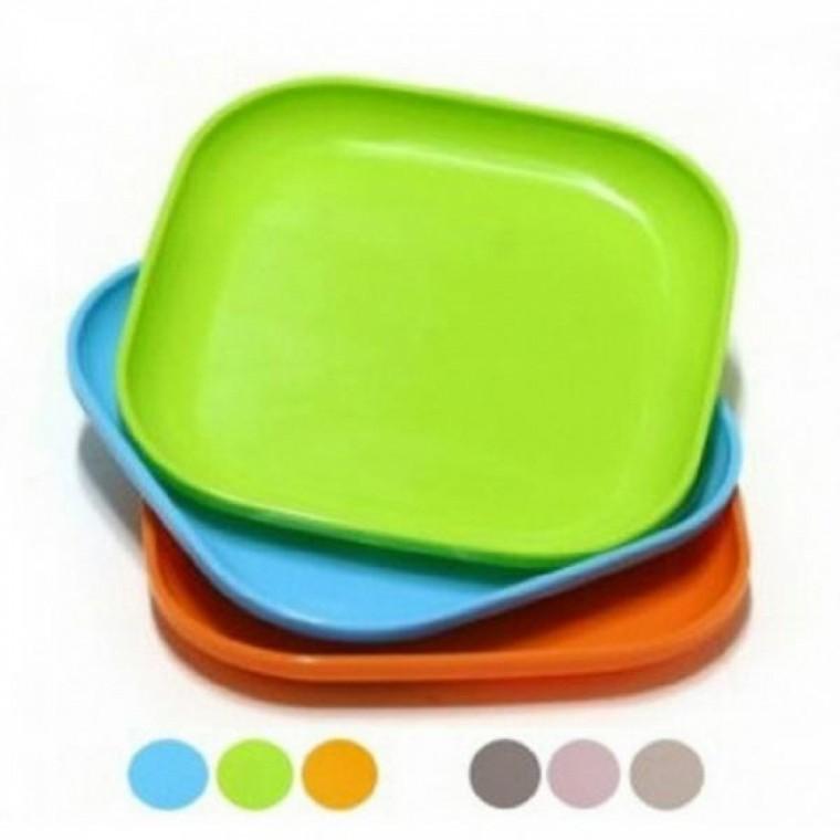 파스텔칼라 정사각 PP쟁반접시 (13.5cm X 13.5cm) 3p