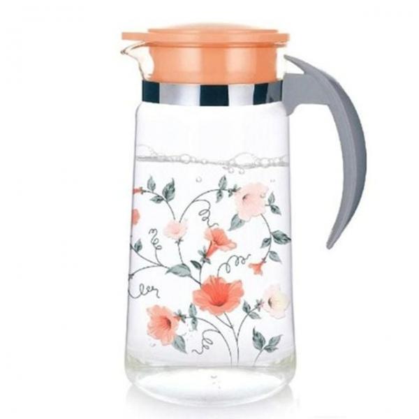 워터저그 1.4L 꽃 유리 물병 보틀 물통 냉장고 오렌지