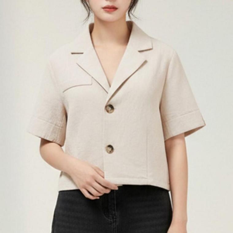 우먼즈 패셔너블 가볍게쓰는 감각핏 데일리 크롭 반팔 여름 캐주얼 재킷