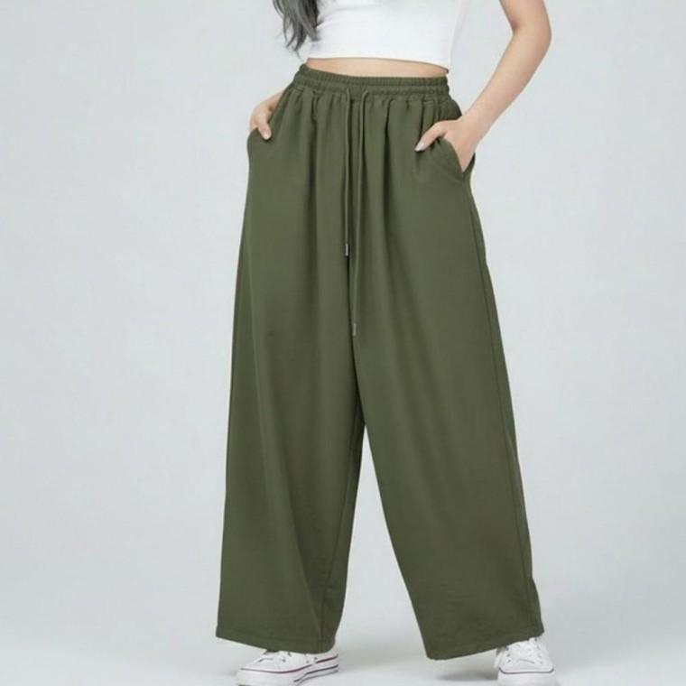 우먼즈 아이스 여유있는 모던 하체 커버 넓은핏 핏 데일리 캐주얼 팬츠