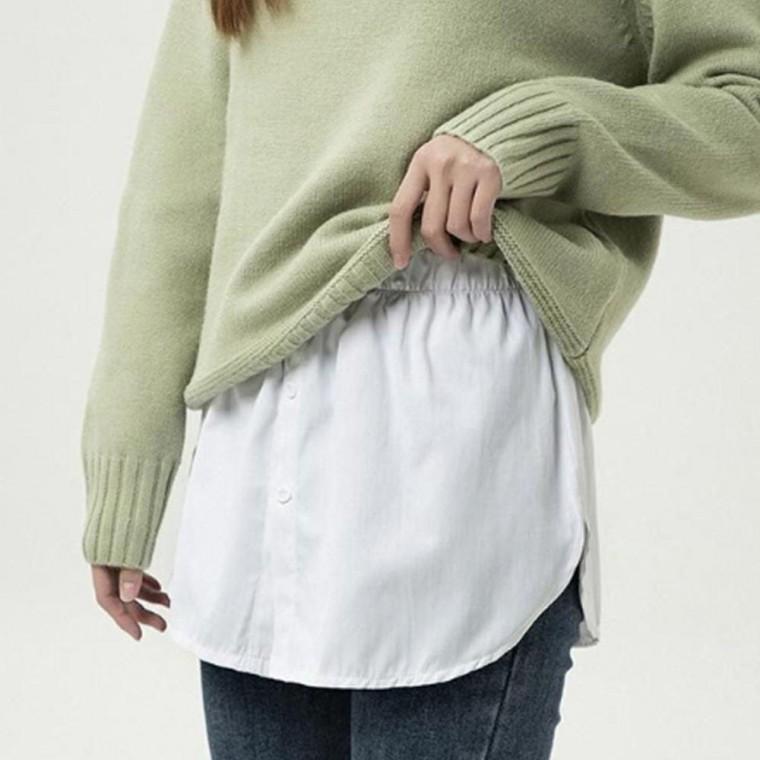 여성 차분한 페이크 밑단 셔츠 1P 이너 엉덩이 가리개 레이어드 스커트