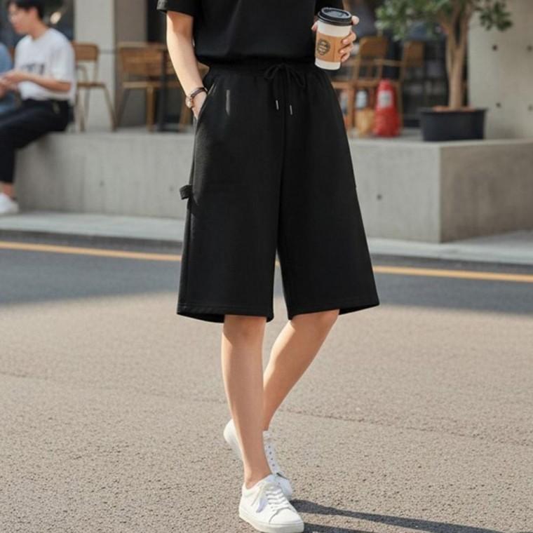우먼즈 벌룬 활동적인 카펜더 6부 허리밴드 스트링 데일리 캐주얼 반바지
