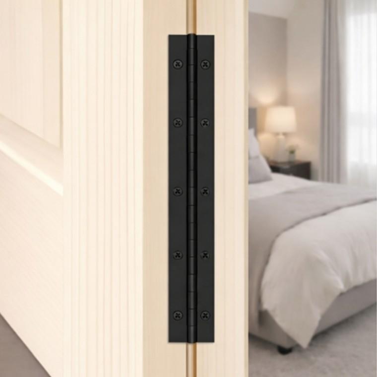 일자 긴 경첩 2p세트 1mm 스틸 블랙 250mm 부드러운개폐 DIY철물