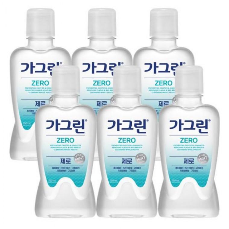 가그린 제로 구강청결제 250ml x 6개