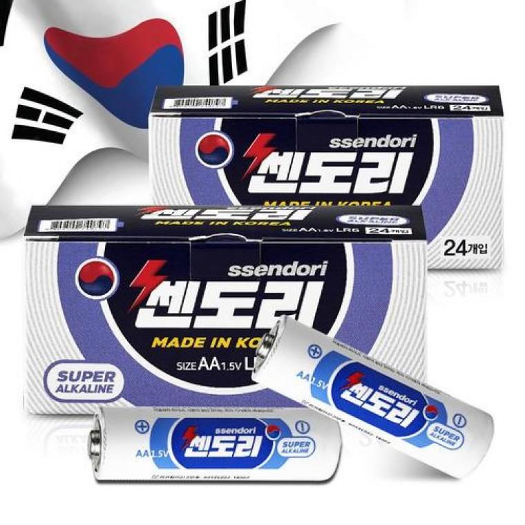 쎈도리 한국산 알카라인 건전지 일회용 AA 2입x24개
