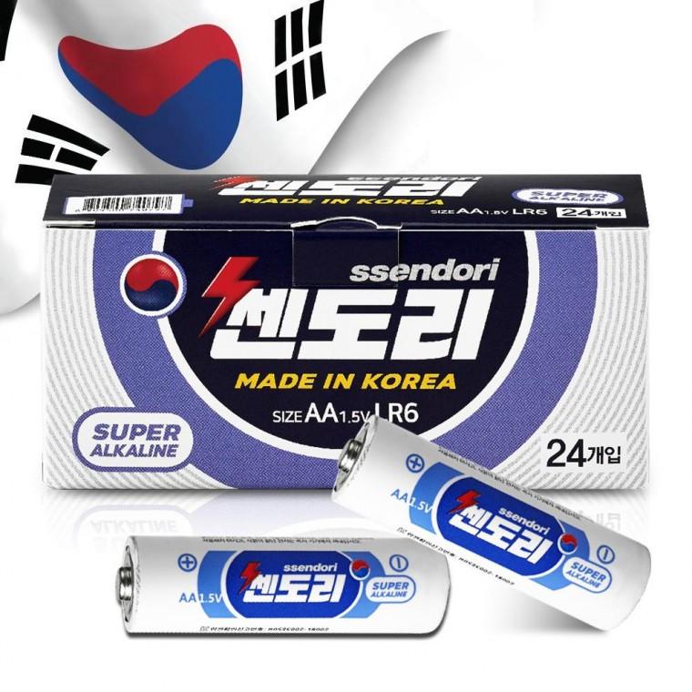 쎈도리 한국산 알카라인 건전지 일회용 AA 2입x12개