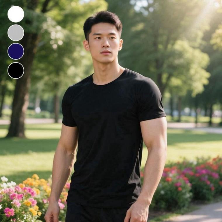 남성 기본티 흰티 베이직 쿨링 레이어드 여름 반팔티