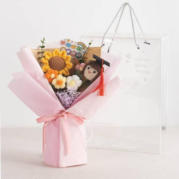 니트 꽃다발 완제품 선물세트 뜨개꽃 조화 졸업 어머니날 생일선물