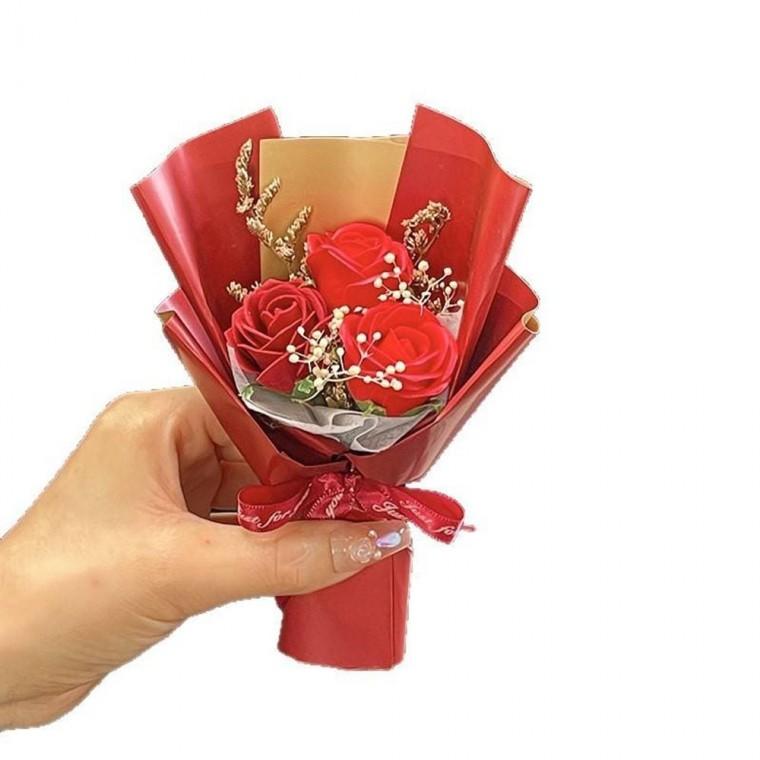 오래 가는 미니 꽃다발 선물 장미꽃 조화 작은 꽃다발