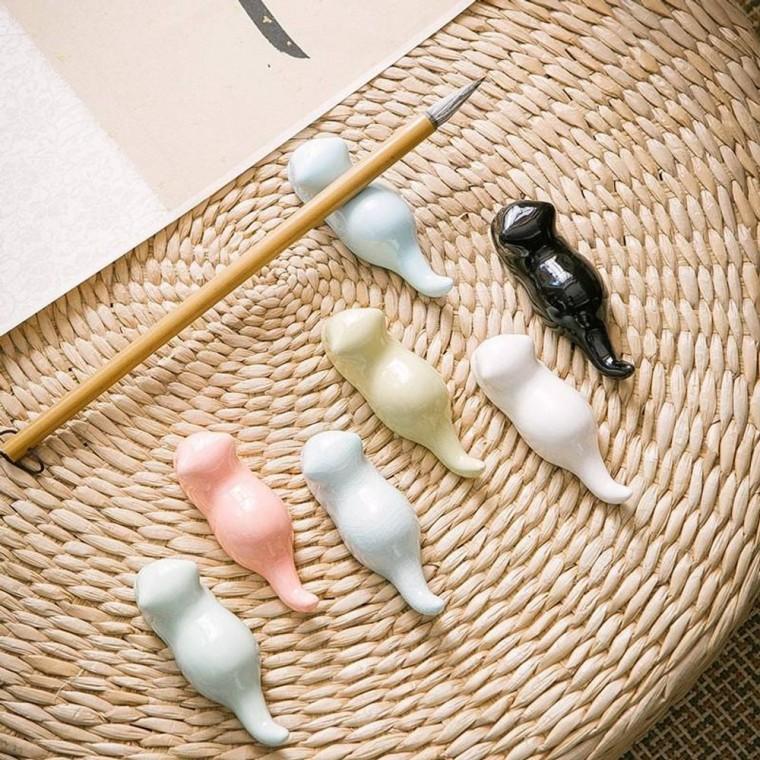 고양이 모양 수저받침 1+1 붓거치대 트레이 집들이선물